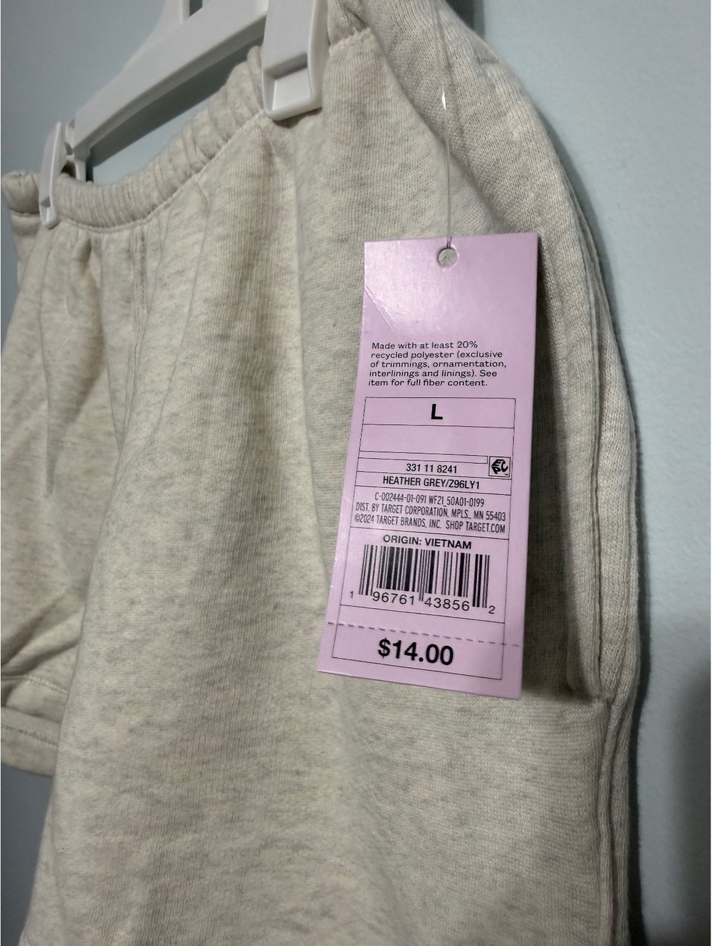 New Wild Fable Heather Gray Fleece Shorts, Size Large - Picture 3 of 4